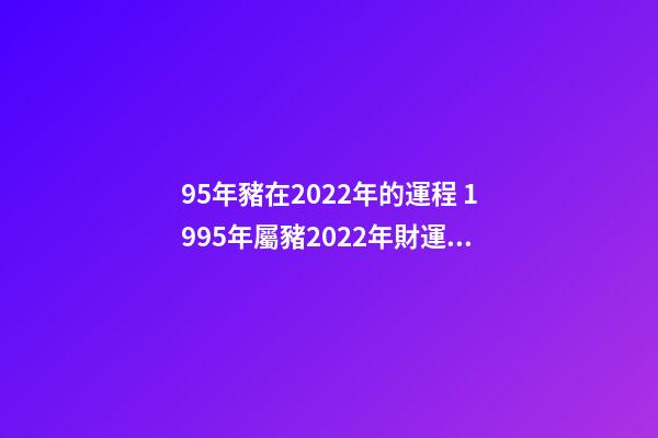95年豬在2022年的運程 1995年屬豬2022年財運怎么樣 分析生肖豬運勢-第1張-觀點-玄機派